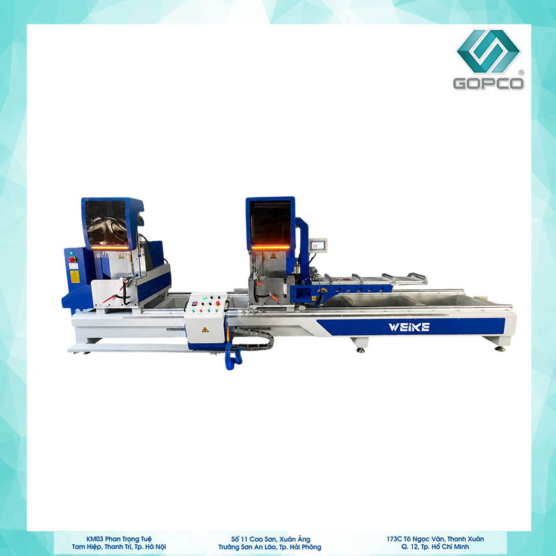 Máy cắt nhôm 2 đầu lưỡi 550 WEIKE WJMS-550×4200