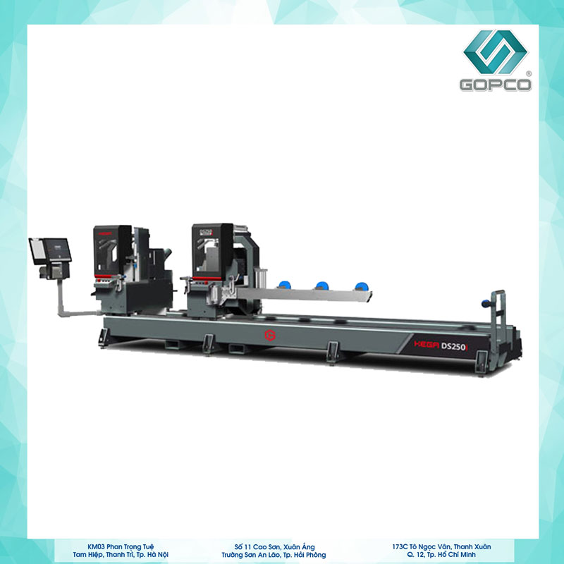 Máy cắt nhôm 2 đầu Hega Ds250i lưỡi 500
