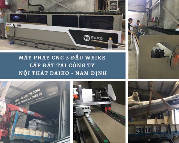 Chuyển giao máy phay CNC 2 đầu hành trình 3200 tại Nam Định cho công ty nội thất Daiko